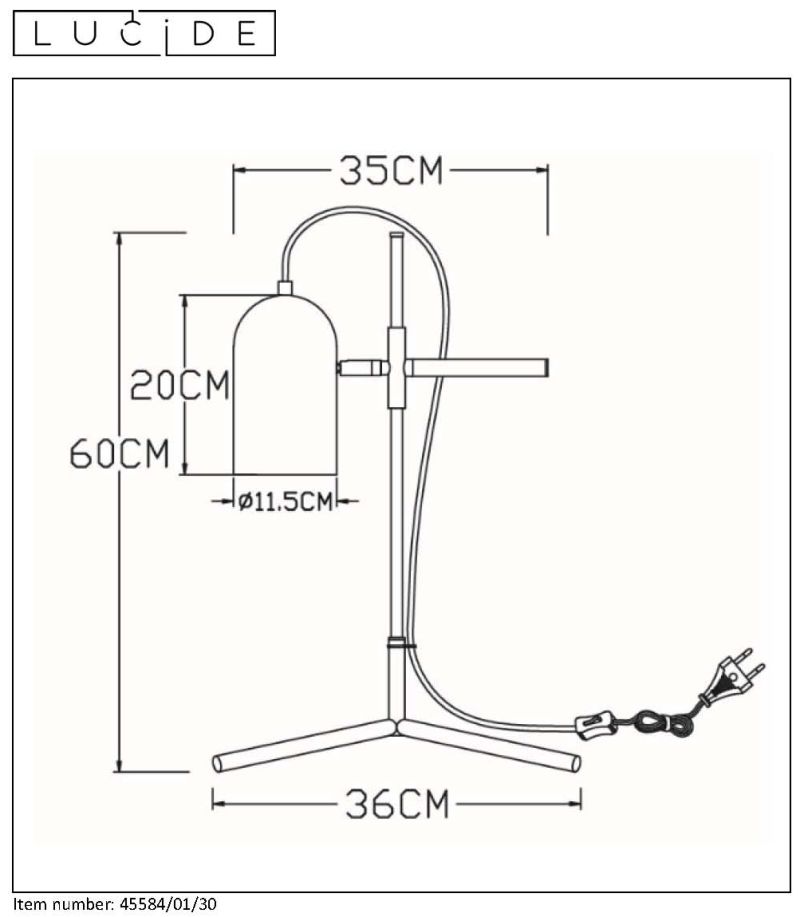 EDEK - Table lamp - E27 - Black